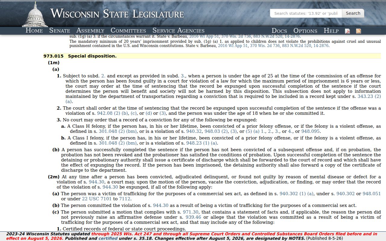 Florence County criminal court expungement statute