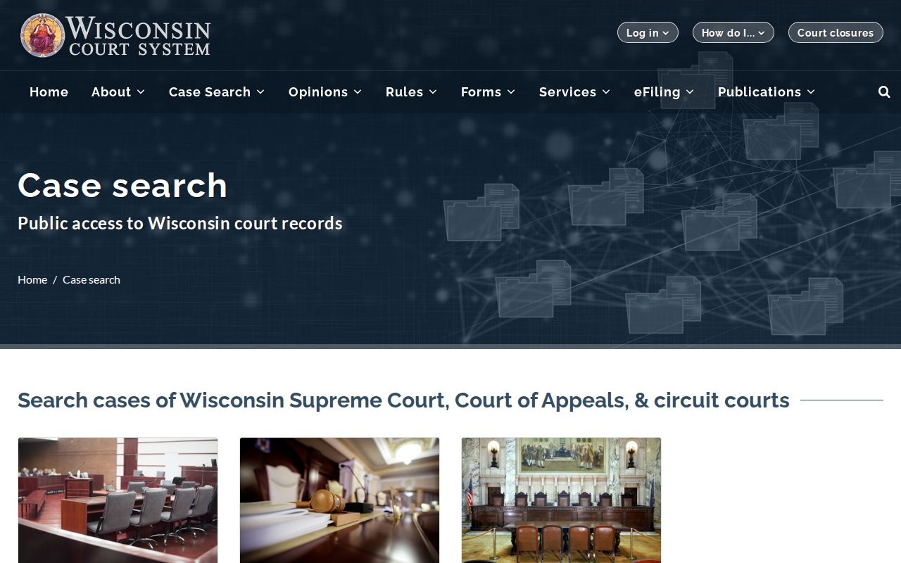 Wisconsin court search gateway for Florence County criminal cases