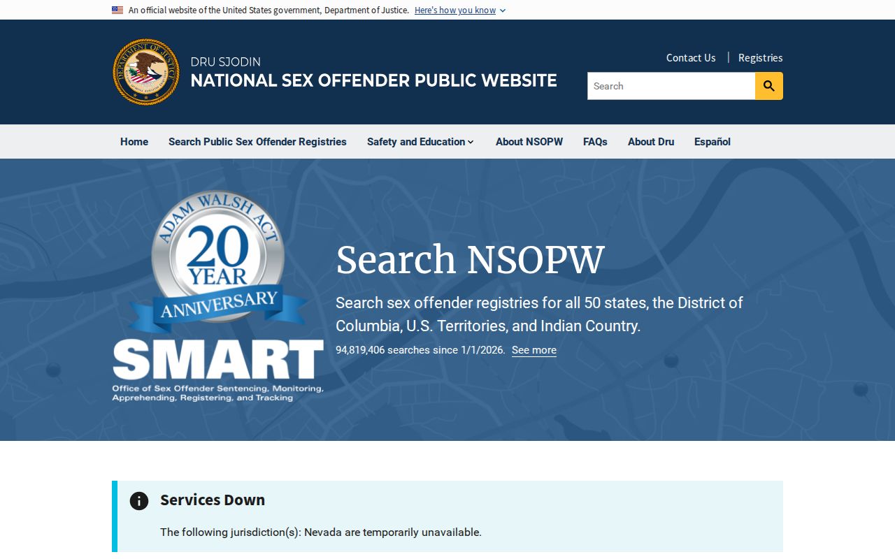 Florence County sex offender lookup through the national NSOPW search