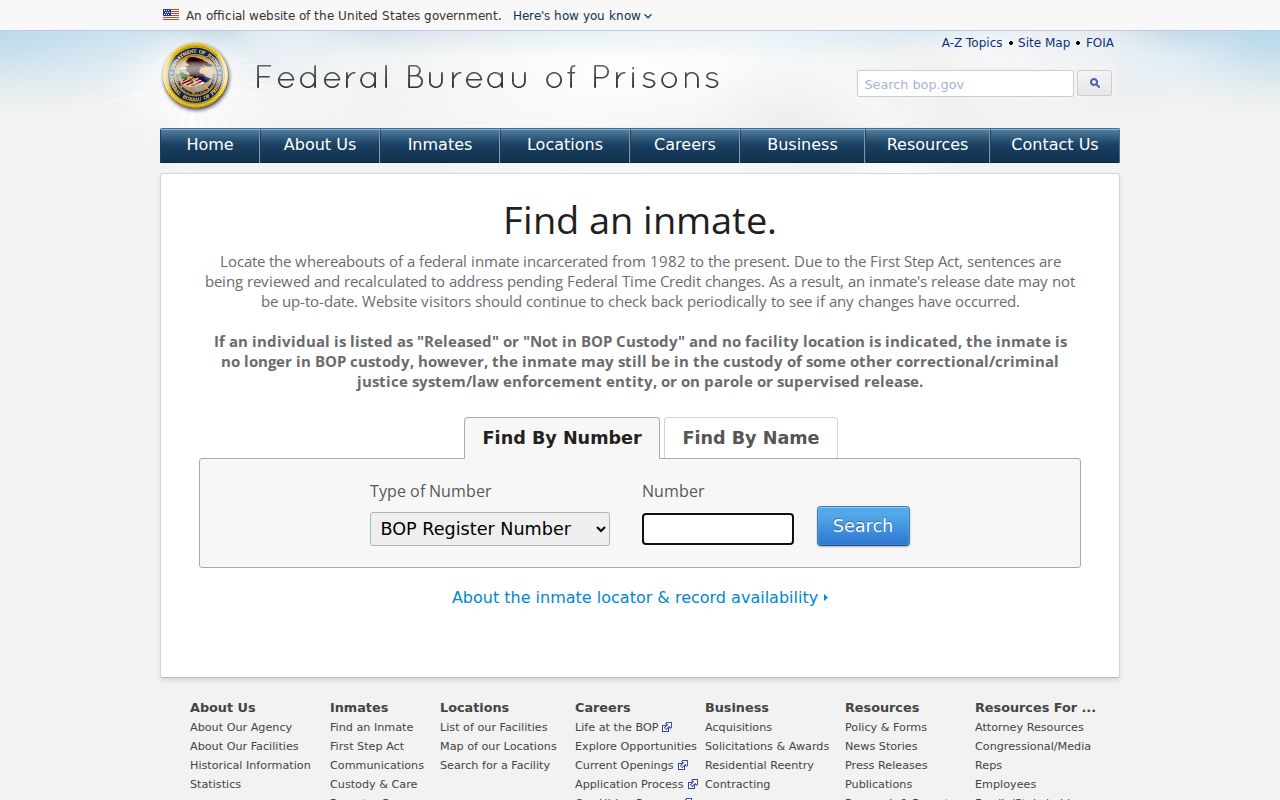 Town of Commonwealth criminal records and federal inmate locator
